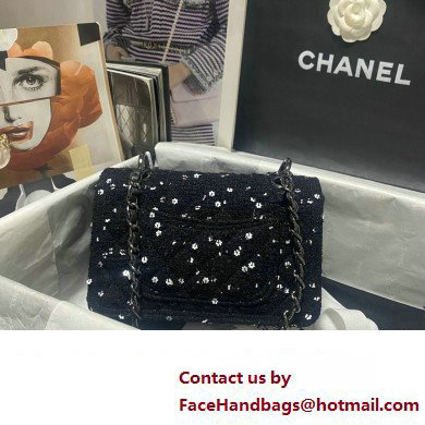 Chanel Tweed, Sequins  &  Black Metal Black  &  White Mini Flap Bag AS4051 2023